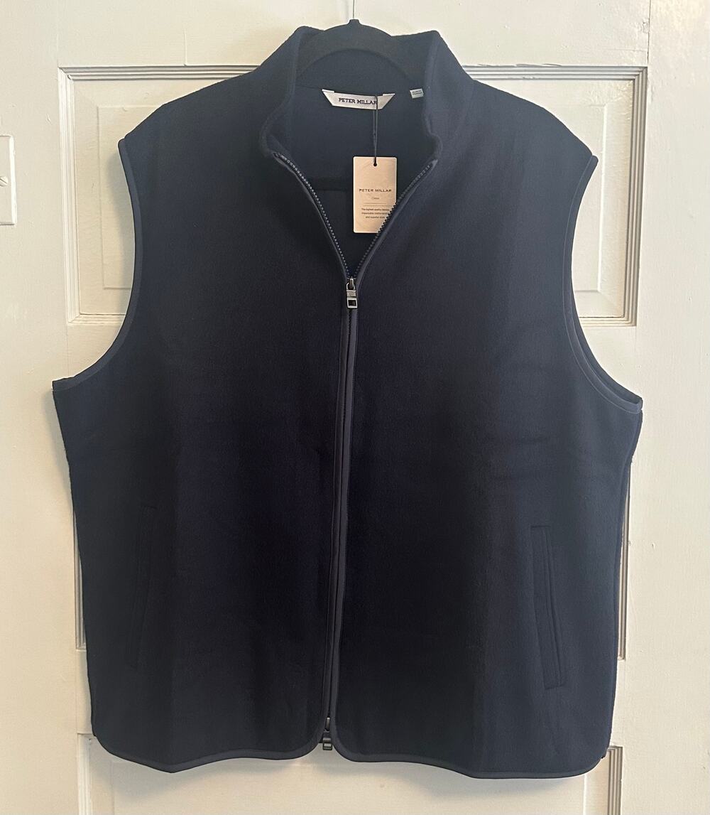 NWT Peter Millar Crown Flex Merino Wool Vest Mens XL Navy Stretch MSRP $495